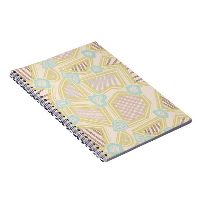 Carnet Motif Géométrique Abstrait Pastel Moderne Spirale  (Côté Droit)
