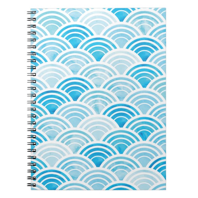 Carnet Motif géométrique Abstrait transparent avec eau bl (Devant)