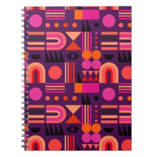 Carnet Motif géométrique abstrait transparent avec formes