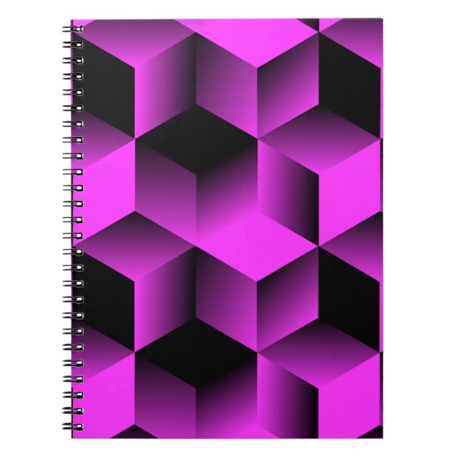 Carnet motif géométrique abstrait transparent avec grille (Devant)