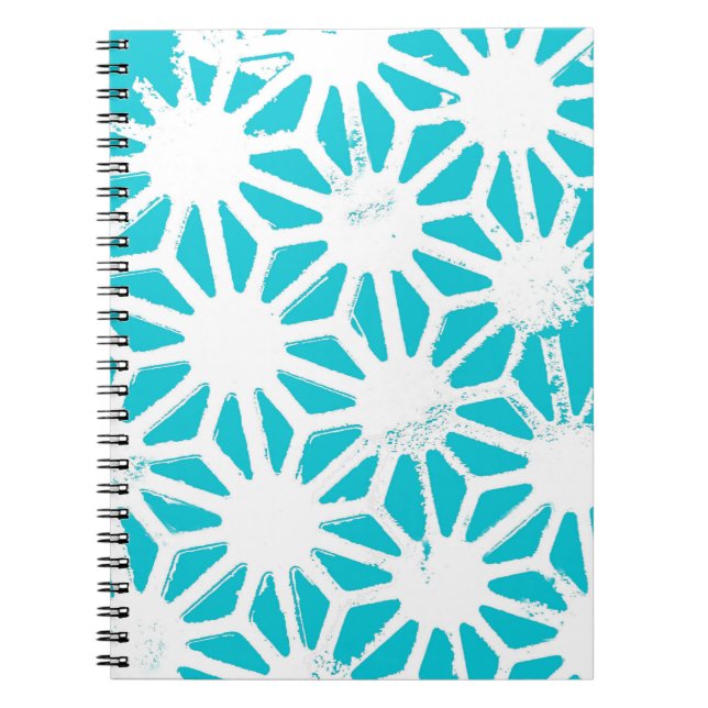 Carnet Motif géométrique Aqua (Devant)