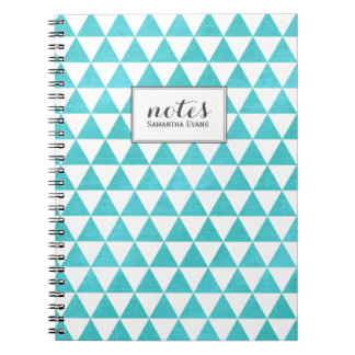 Carnet Motif géométrique Aqua Blue Triangles