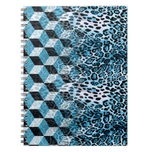 Carnet Motif géométrique avec peau de léopard, patte de l