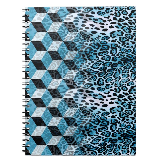 Carnet Motif géométrique avec peau de léopard, patte de l (Devant)