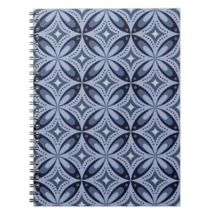Carnet Motif géométrique bleu de style rétro