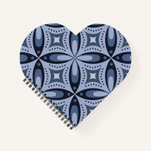 Carnet Motif géométrique bleu de style rétro