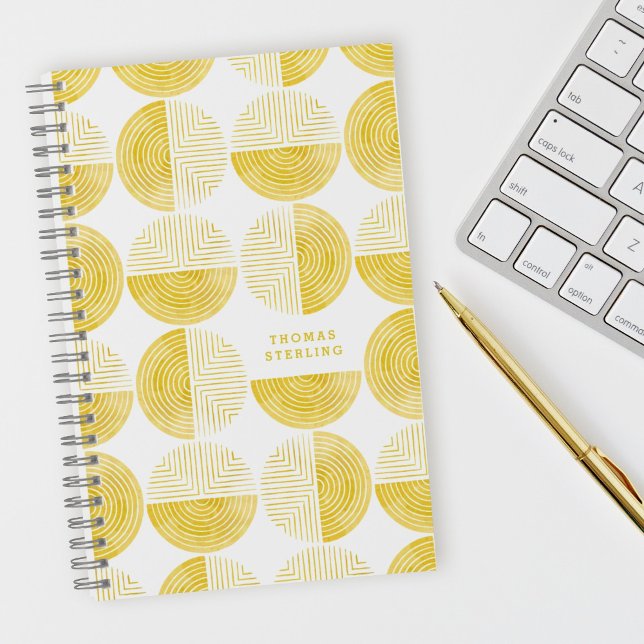 Carnet Motif géométrique circulaire jaune (Créateur téléchargé)
