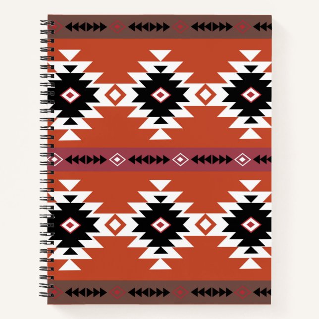 Carnet Motif géométrique coloré Aztec (Devant)