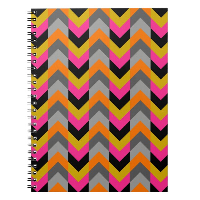 Carnet Motif géométrique coloré de Chevron (Devant)