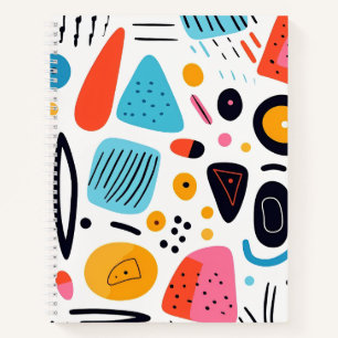 Carnet Motif géométrique coloré et ludique de style Memph