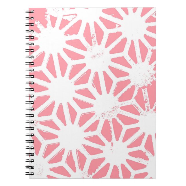 Carnet Motif géométrique corail (Devant)