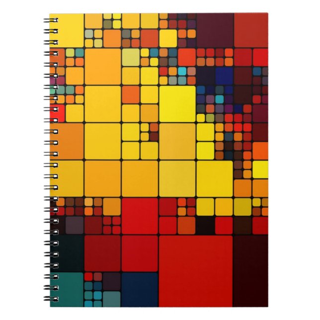 Carnet Motif géométrique d'arc-en-ciel vibrant abstrait (Devant)