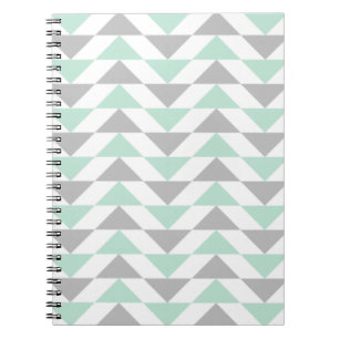 Carnet Motif géométrique de blanc gris de vert de menthe
