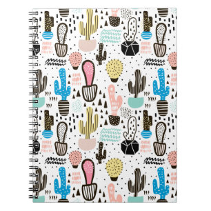 Carnet Motif géométrique de cactus moderne