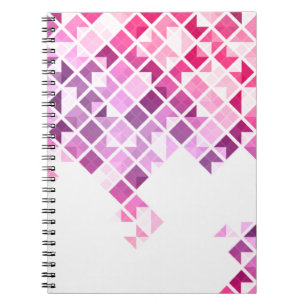 Carnet Motif géométrique de pourpre, rose et blanc