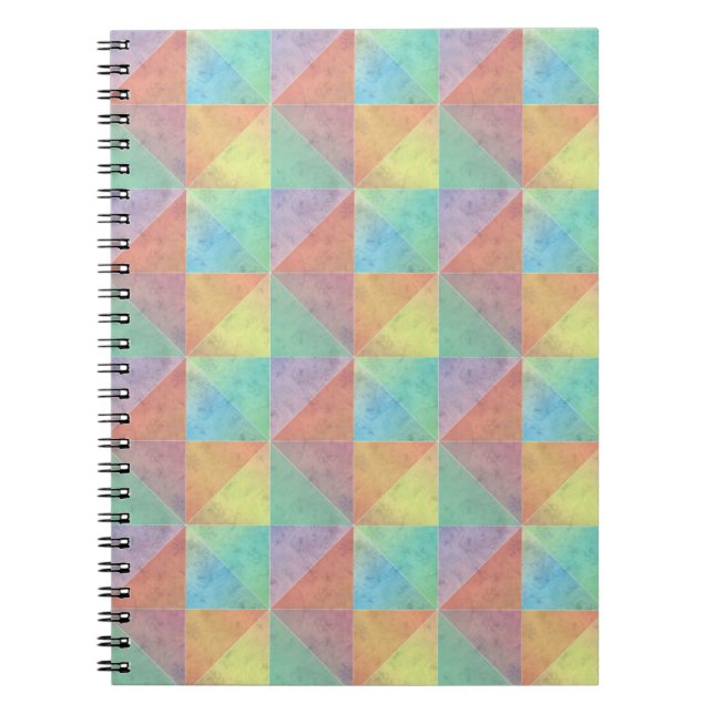 Carnet Motif géométrique de triangle rempli d'aquarelle (Devant)