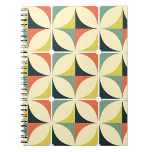 Carnet Motif géométrique des années 70 rétro.