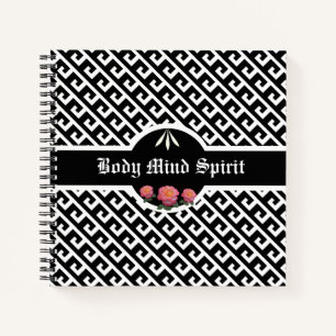 Carnet Motif géométrique élégant noir et blanc
