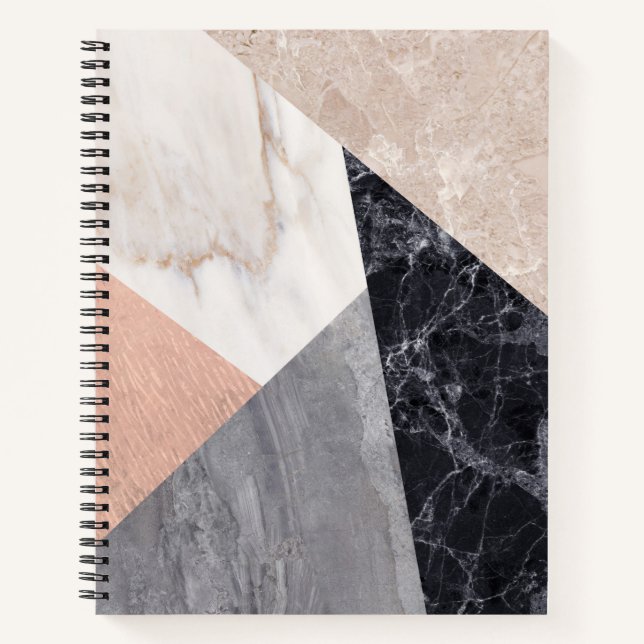 Carnet Motif géométrique en marbre (Devant)
