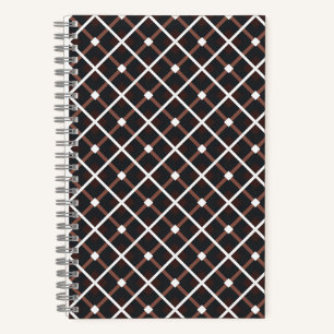 Carnet Motif géométrique en noir et tons Brown chauds