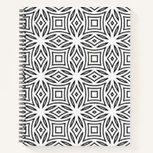 Motif géométrique floral noir et blanc