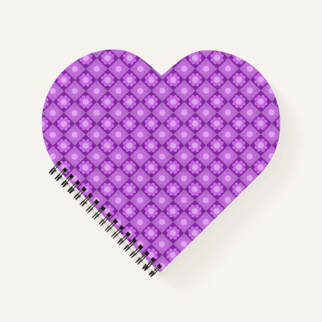 Carnet Motif géométrique floral violet (Devant)