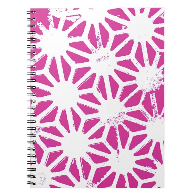 Carnet Motif géométrique Fuchsia (Devant)