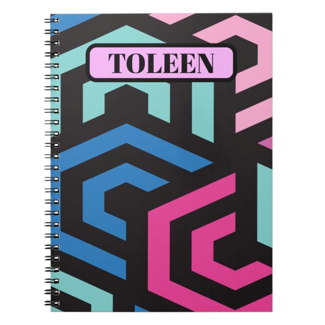 Carnet Motif géométrique Hexagon personnalisé (Devant)