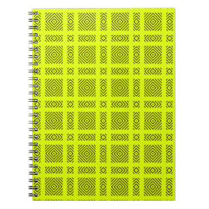Carnet Motif géométrique jaune citron