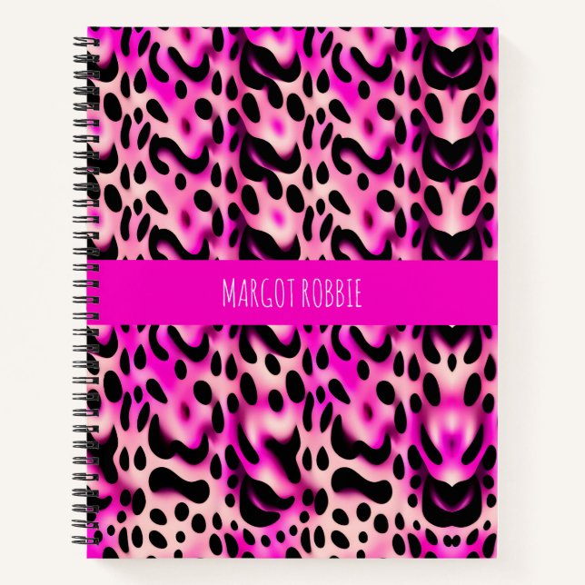 Carnet Motif géométrique Leopard rose 3D (Devant)