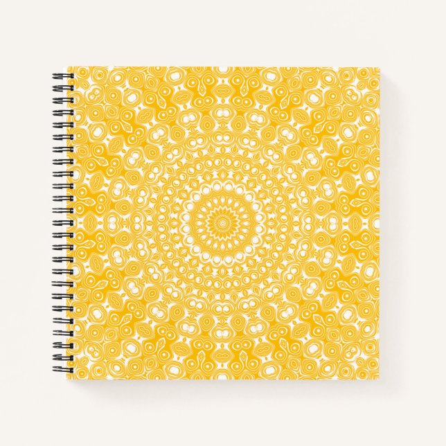 Carnet Motif Géométrique Mandala Doré (Devant)