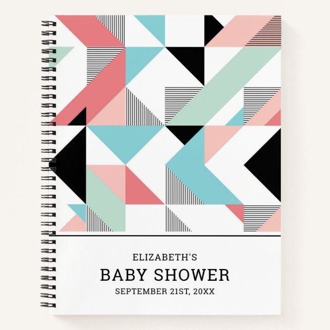 Carnet Motif géométrique moderne | BABY SHOWER (Devant)