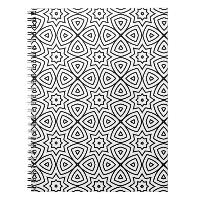Carnet Motif géométrique moderne noir et blanc (Devant)