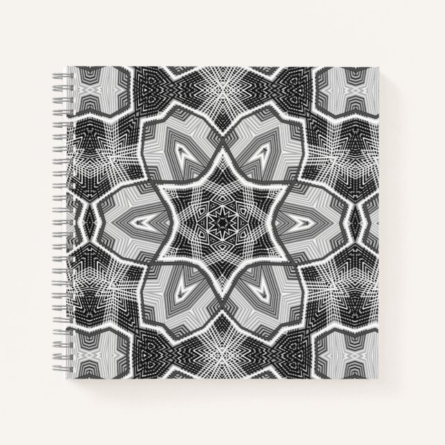 Carnet Motif géométrique noir blanc (Devant)