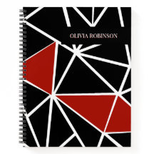 Motif géométrique noir et rouge élégant