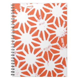 Carnet Motif géométrique orange et blanc