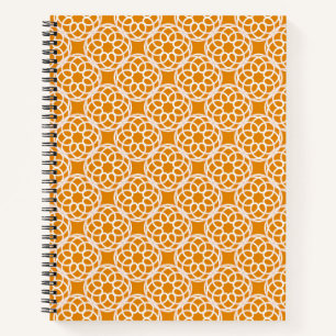 Carnet Motif géométrique orange et blanc sans couture