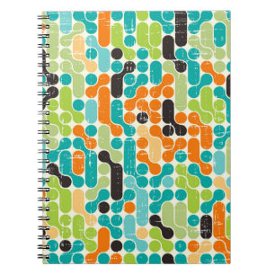 Carnet Motif géométrique rétro abstrait