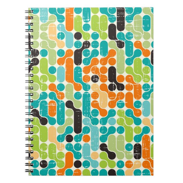 Carnet Motif géométrique rétro abstrait (Devant)