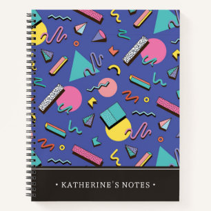 Carnet Motif géométrique rétro Ajouter Votre Nom