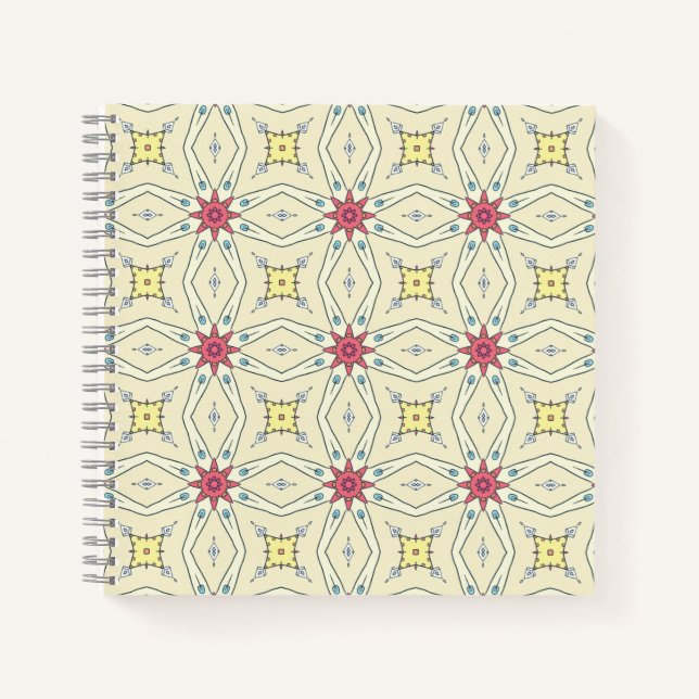 Carnet Motif géométrique rétro pastel (Devant)