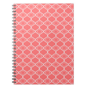 Carnet Motif géométrique rose de corail foncé de