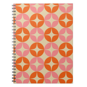 Carnet Motif géométrique rose et orange du milieu du sièc