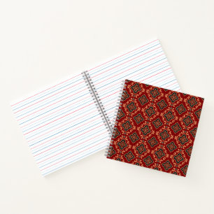 Carnet Motif géométrique rouge / Impression indienne