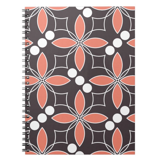 Carnet Motif géométrique sans couture avec fleurs. art.  (Devant)