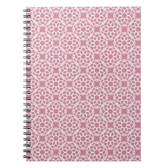 Carnet Motif géométrique sans couture rose blanc (Devant)