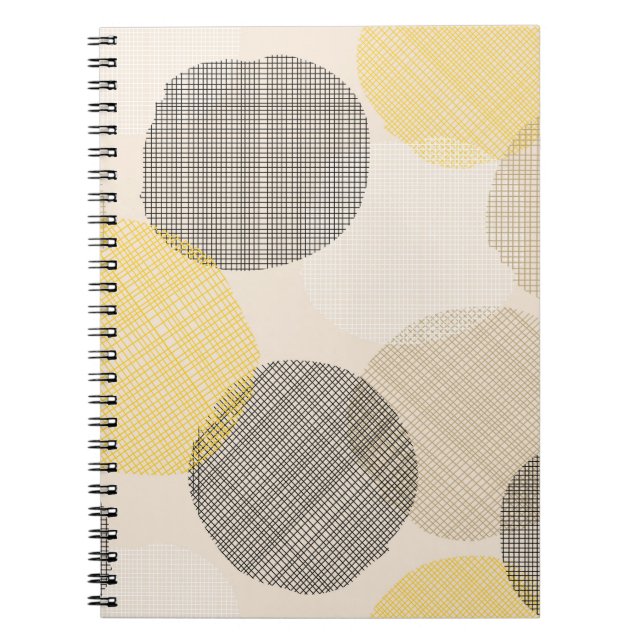 Carnet Motif géométrique transparent avec cercles roses (Devant)