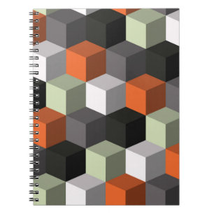 Carnet Motif géométrique transparent avec cubes et volume