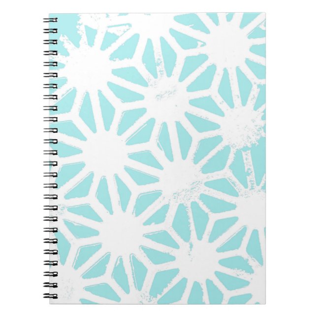 Carnet Motif géométrique turquoise (Devant)