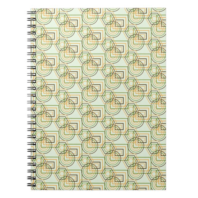 Carnet Motif géométrique vert (Devant)